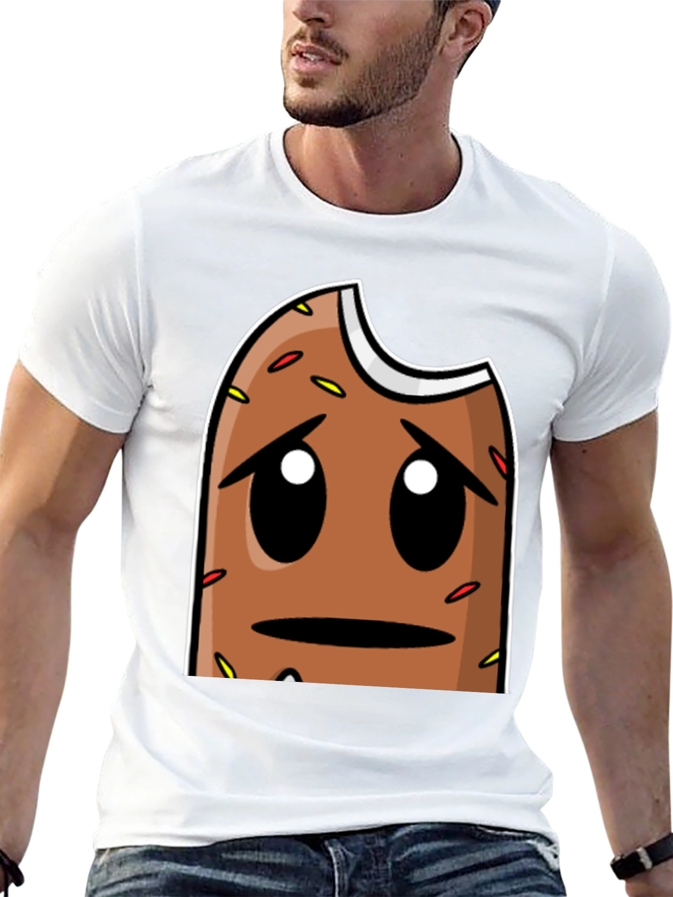 Sad Donut Graphic T-Shirt - Black Comfort Fit