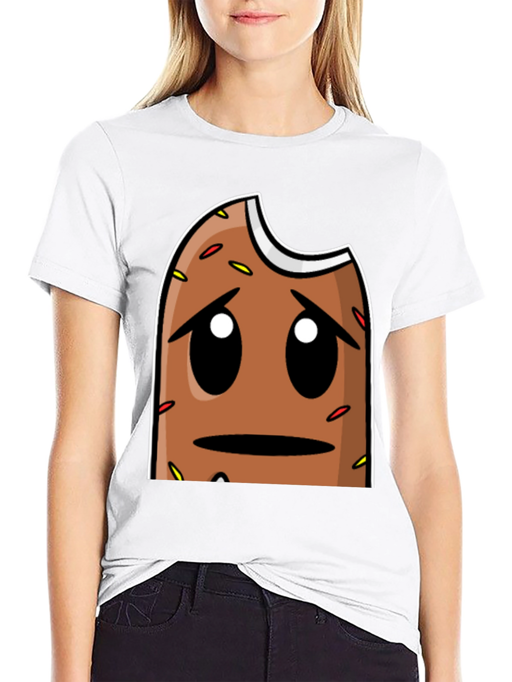 Sad Donut Graphic T-Shirt - Black Comfort Fit