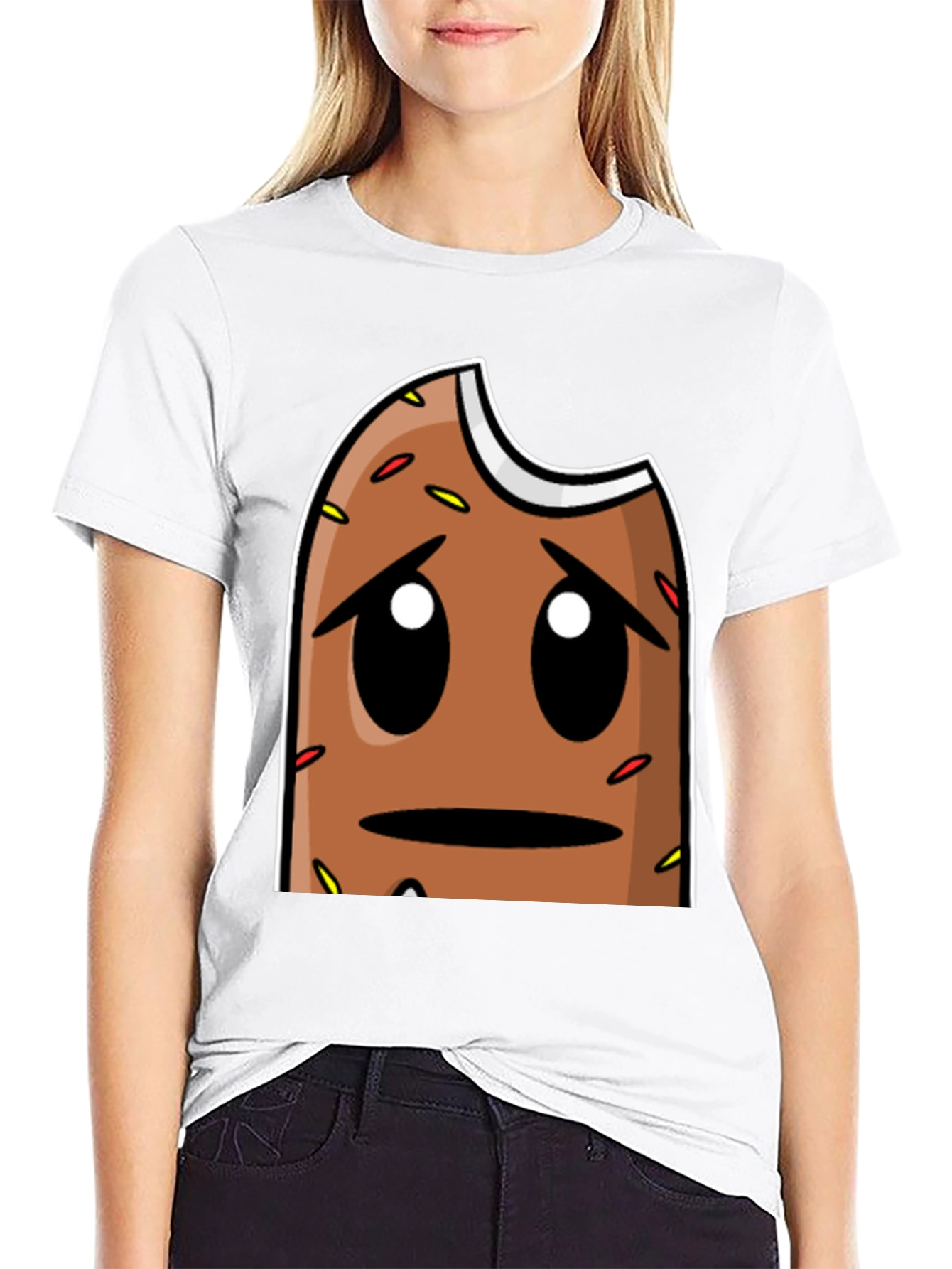 Sad Donut Graphic T-Shirt - Black Comfort Fit