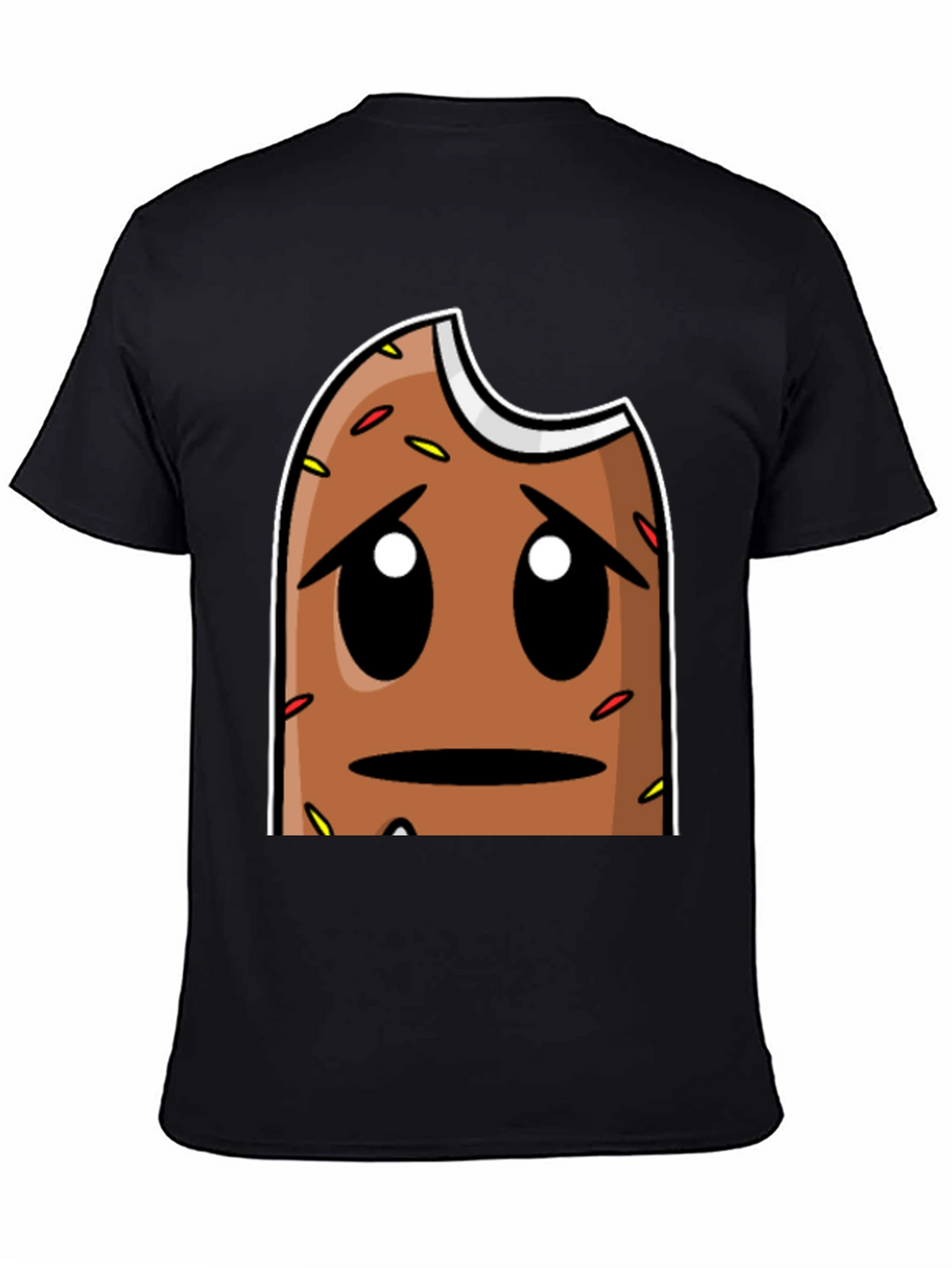Sad Donut Graphic T-Shirt - Black Comfort Fit