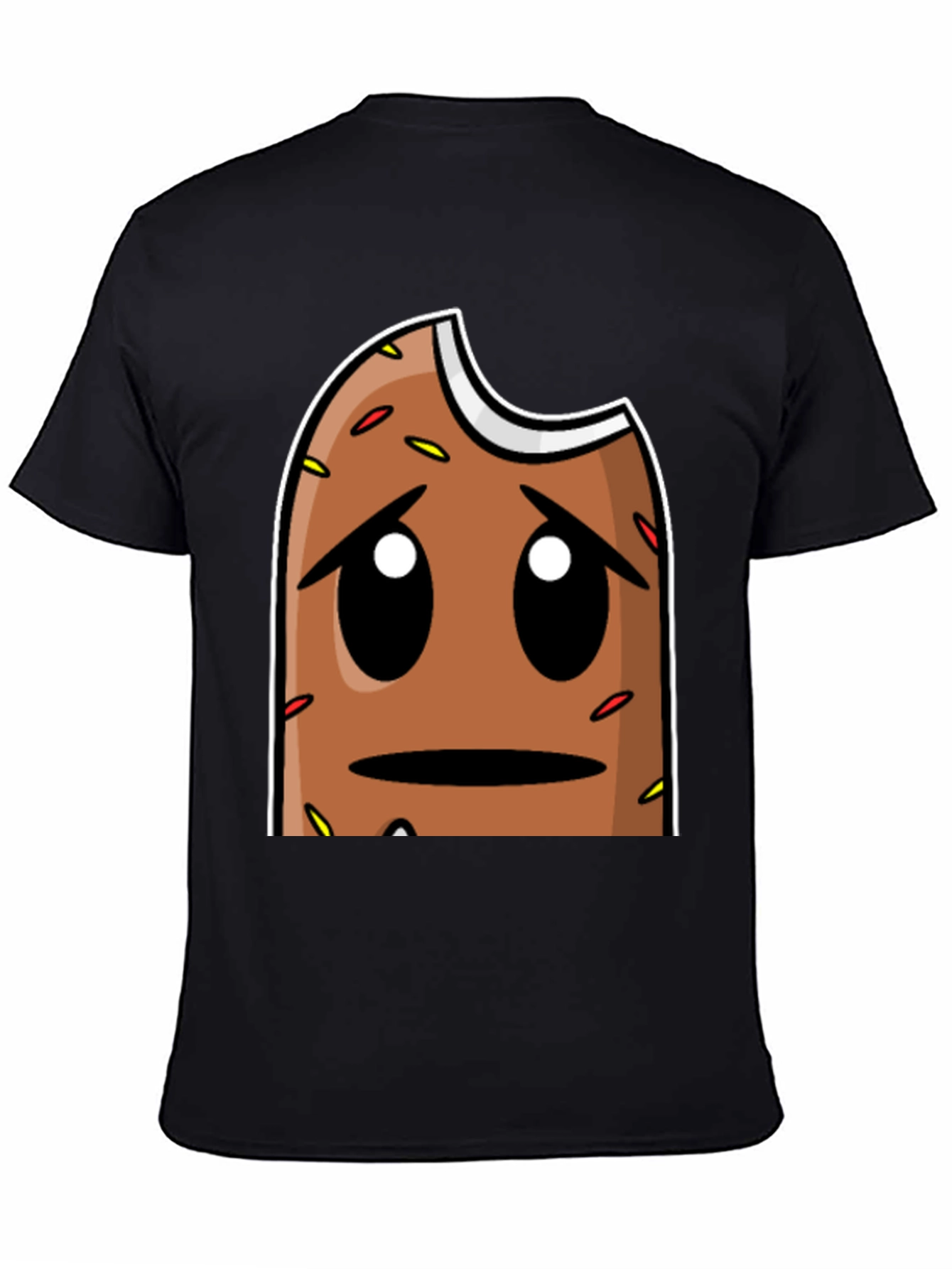 Sad Donut Graphic T-Shirt - Black Comfort Fit