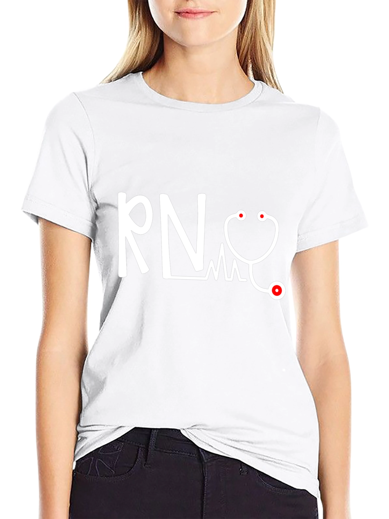 RN Stethoscope Graphic Tee - Medical Professional T-Shirt