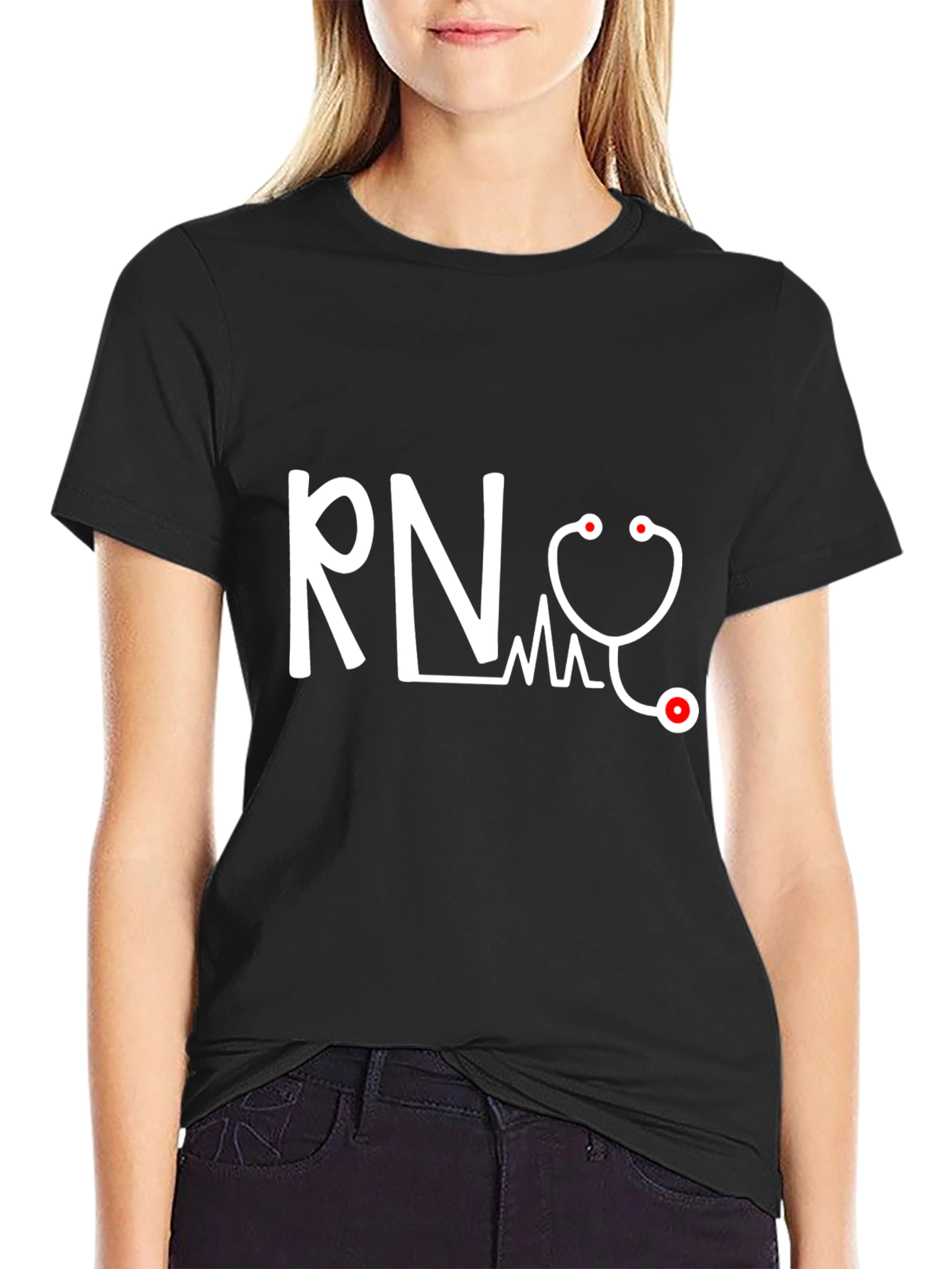 RN Stethoscope Graphic Tee - Medical Professional T-Shirt