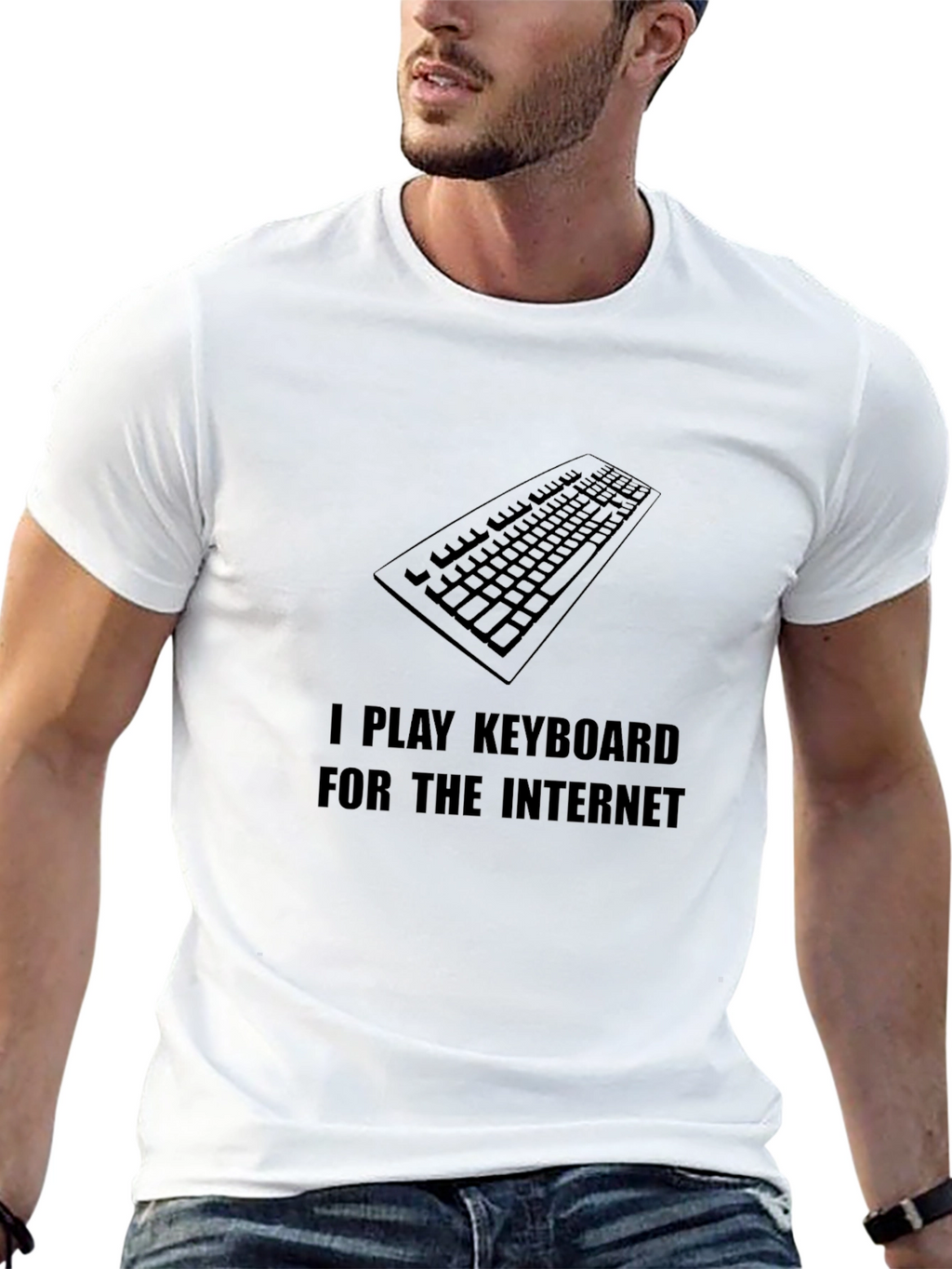 I Play Keyboard for the Internet Black T-Shirt