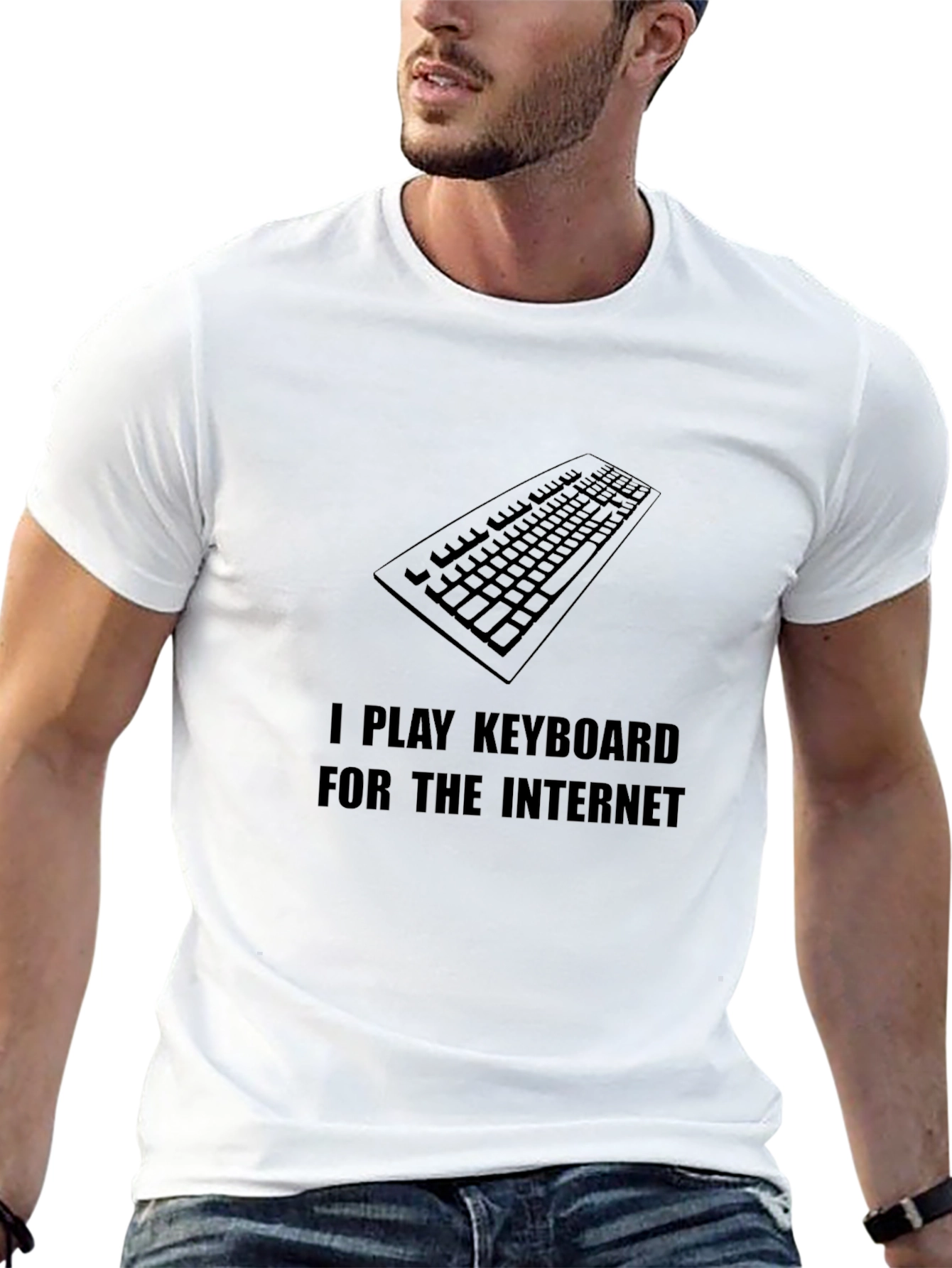 I Play Keyboard for the Internet Black T-Shirt