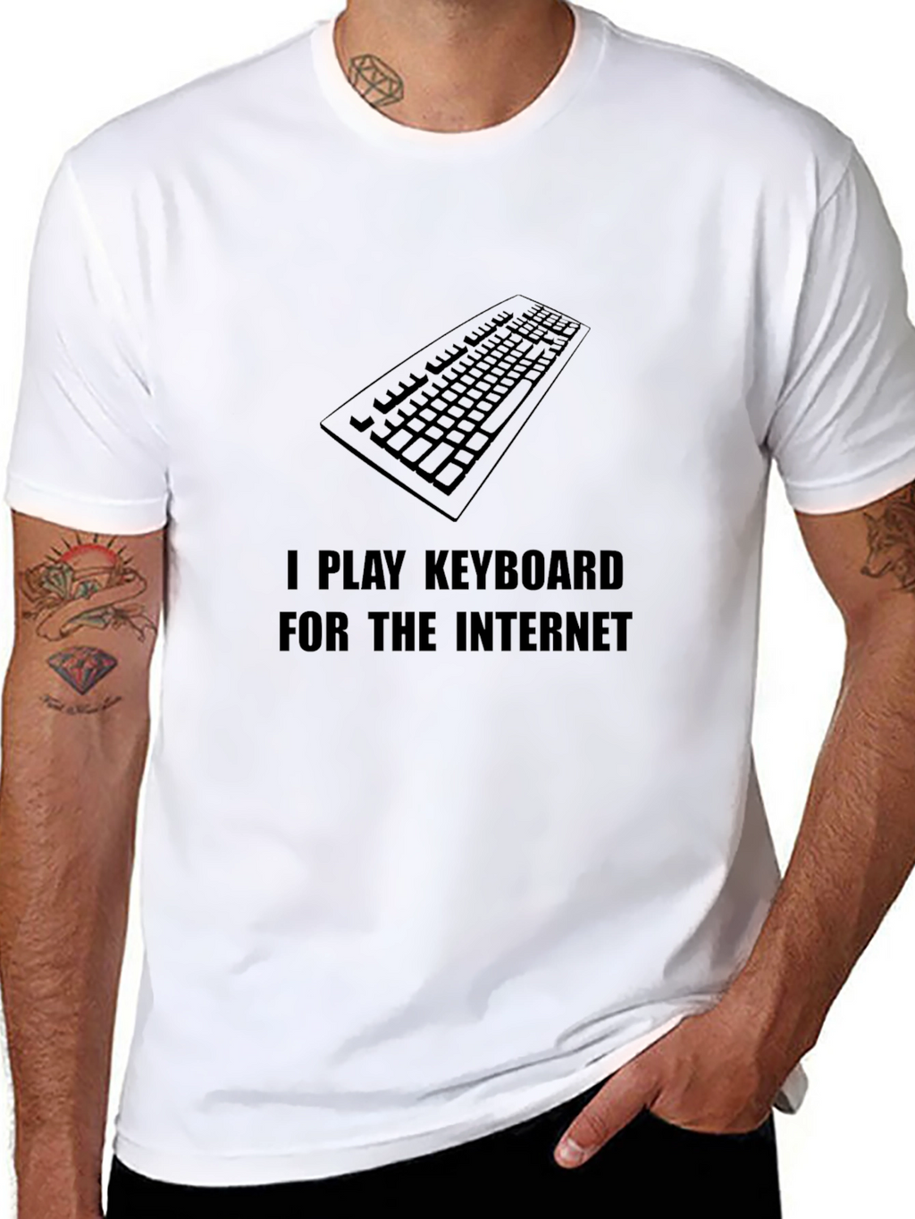 I Play Keyboard for the Internet Black T-Shirt