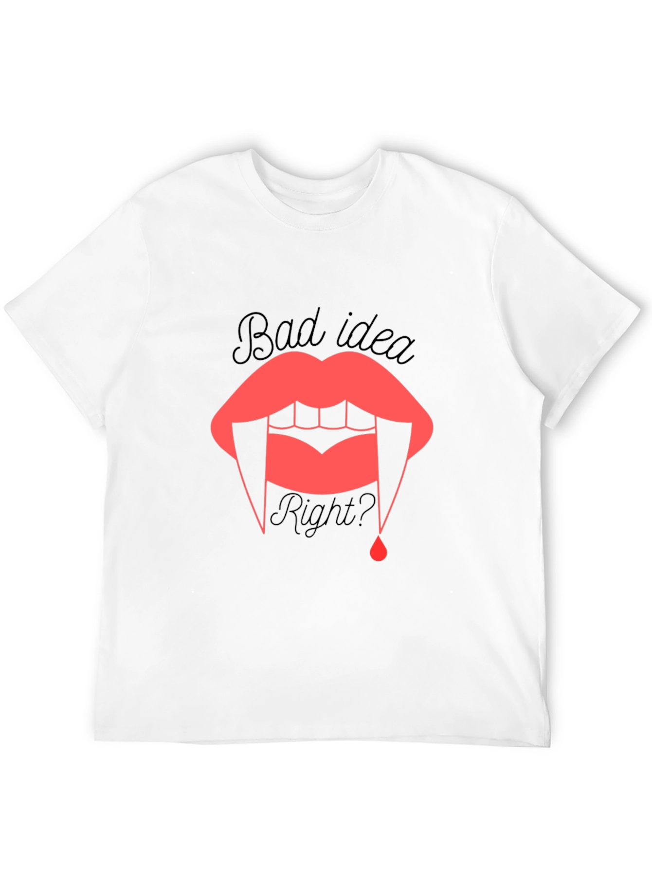 Bad Idea? Vampire Lip Graphic Tee - Black
