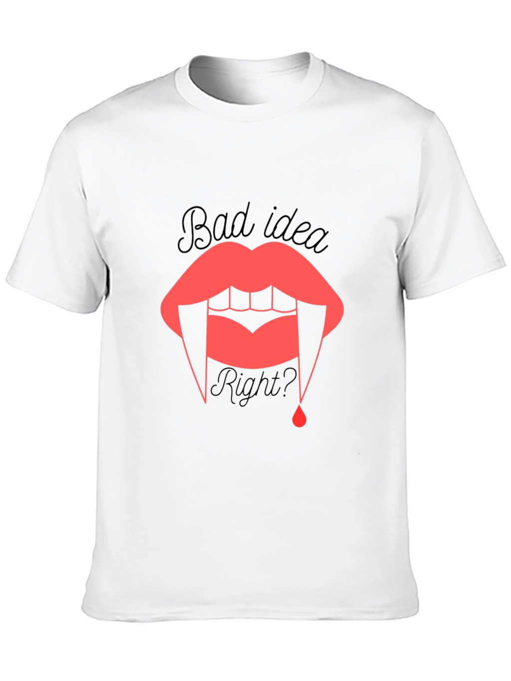 Bad Idea? Vampire Lip Graphic Tee - Black
