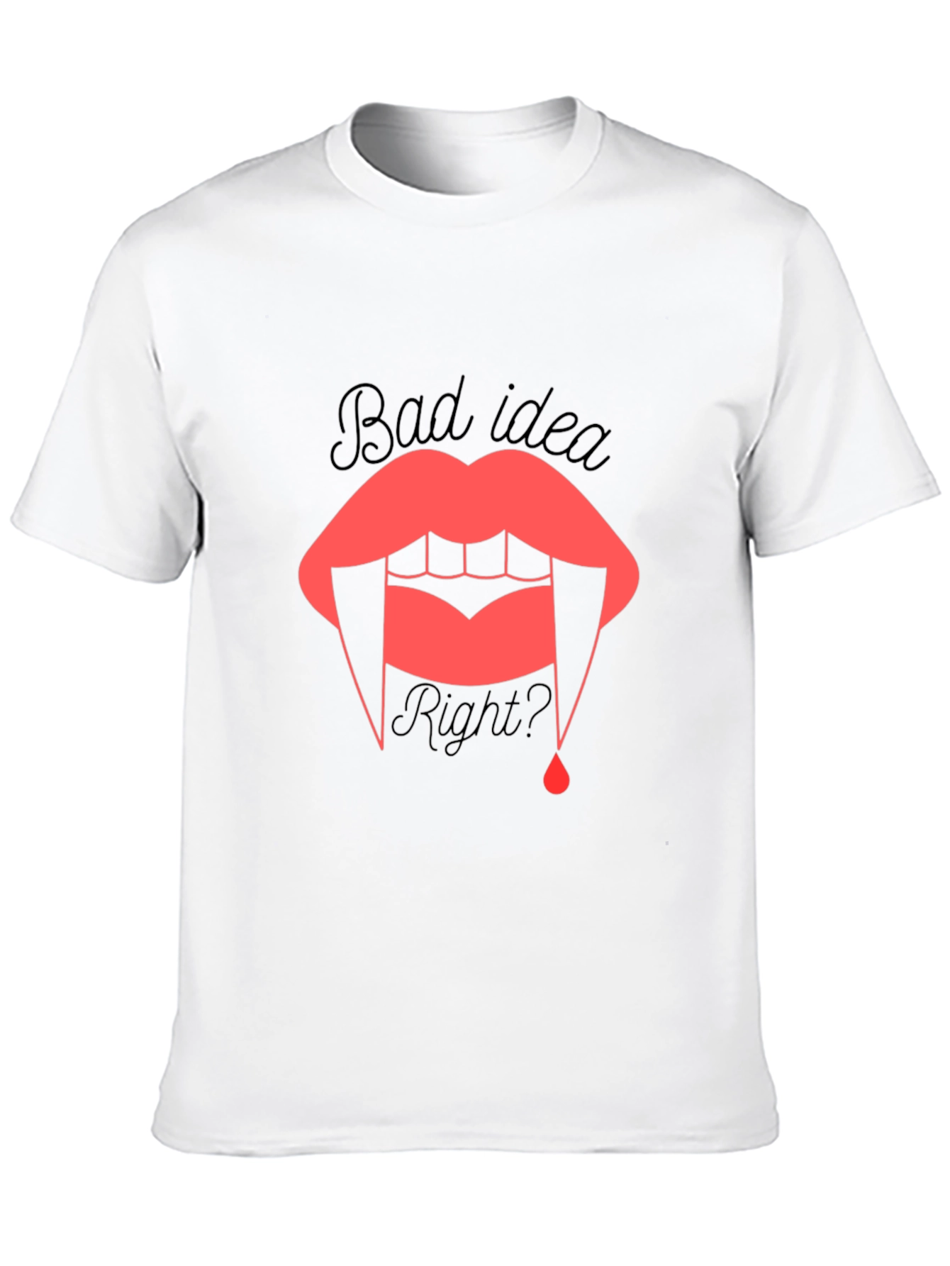 Bad Idea? Vampire Lip Graphic Tee - Black