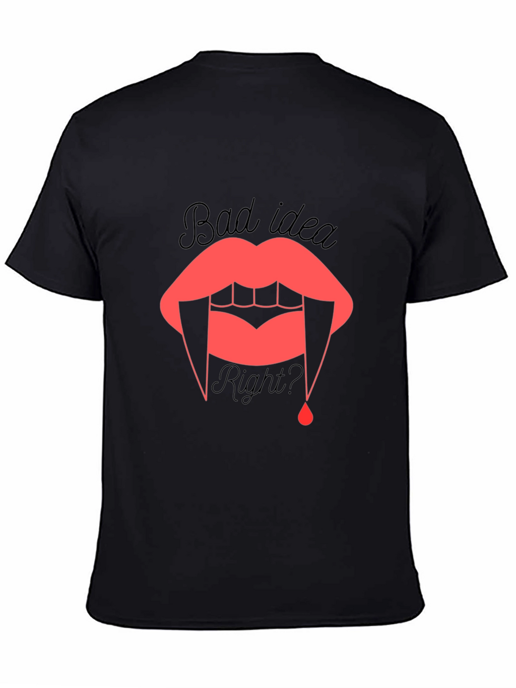 Bad Idea? Vampire Lip Graphic Tee - Black
