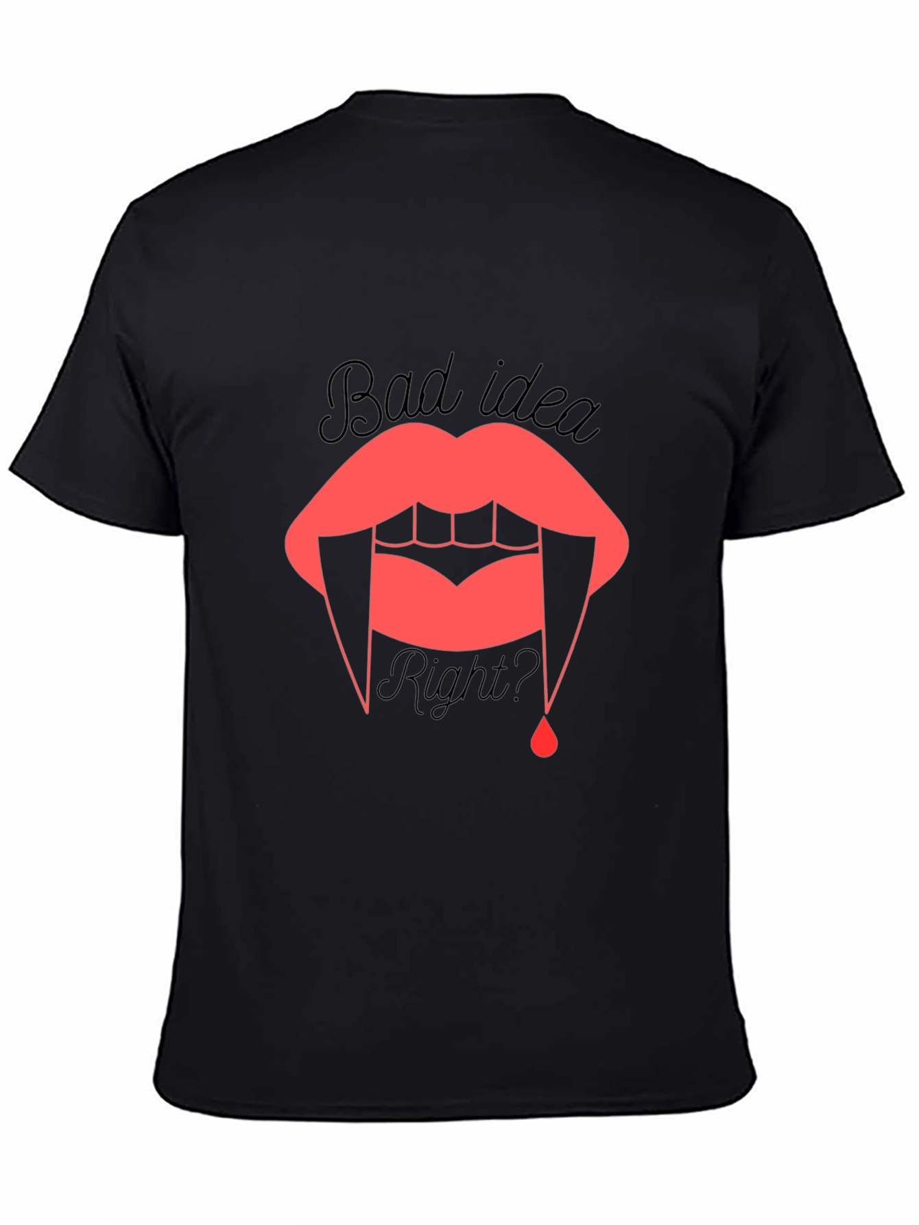 Bad Idea? Vampire Lip Graphic Tee - Black