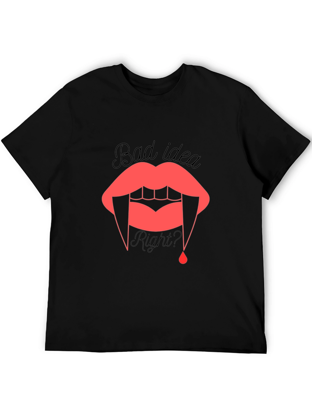 Bad Idea? Vampire Lip Graphic Tee - Black