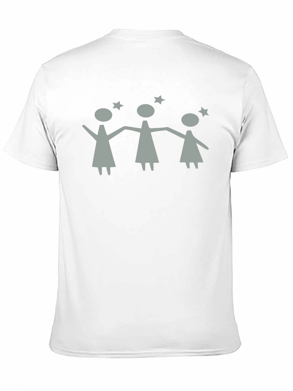 Stick Figure Women Stars Black T-Shirt