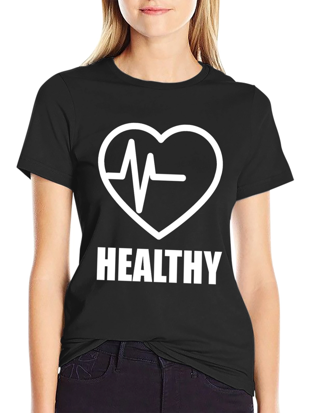 Healthy Heartbeat Graphic T-Shirt - Black