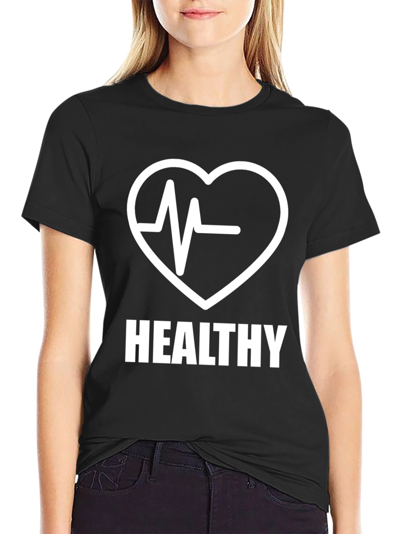 Healthy Heartbeat Graphic T-Shirt - Black