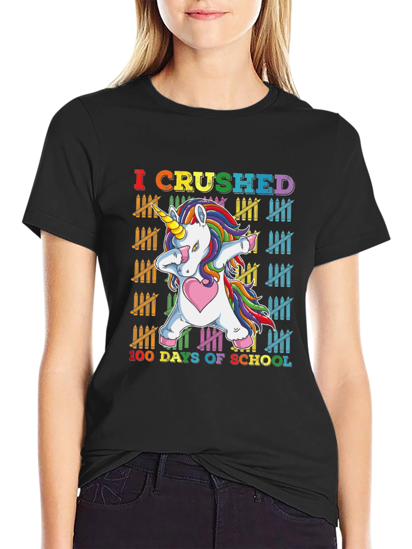 I Crushed 100 Days of School Unicorn T-Shirt