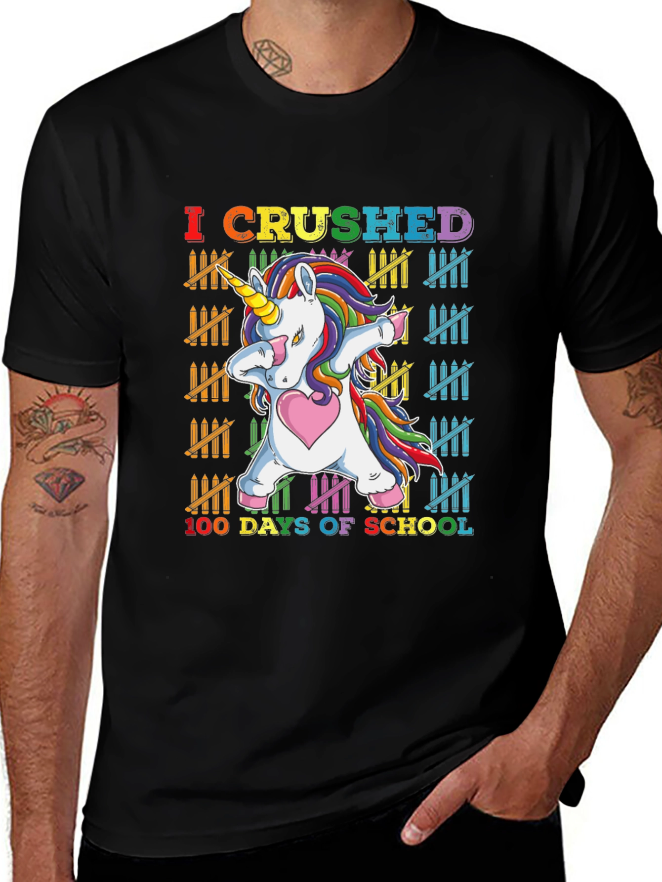I Crushed 100 Days of School Unicorn T-Shirt