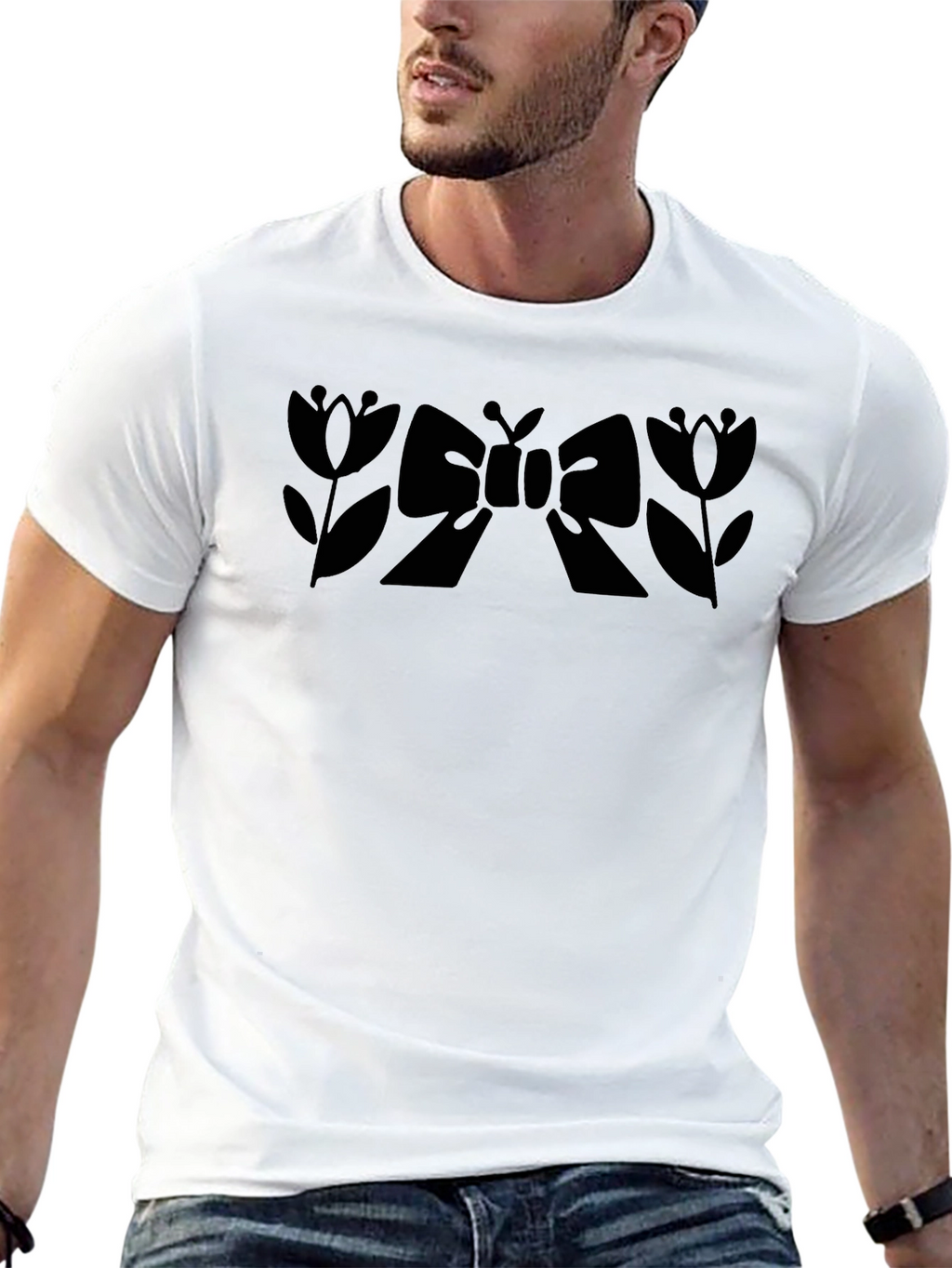Floral Bow T-Shirt - Modern Graphic Tee