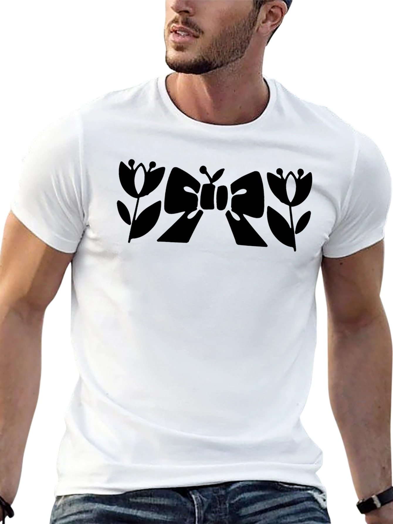 Floral Bow T-Shirt - Modern Graphic Tee