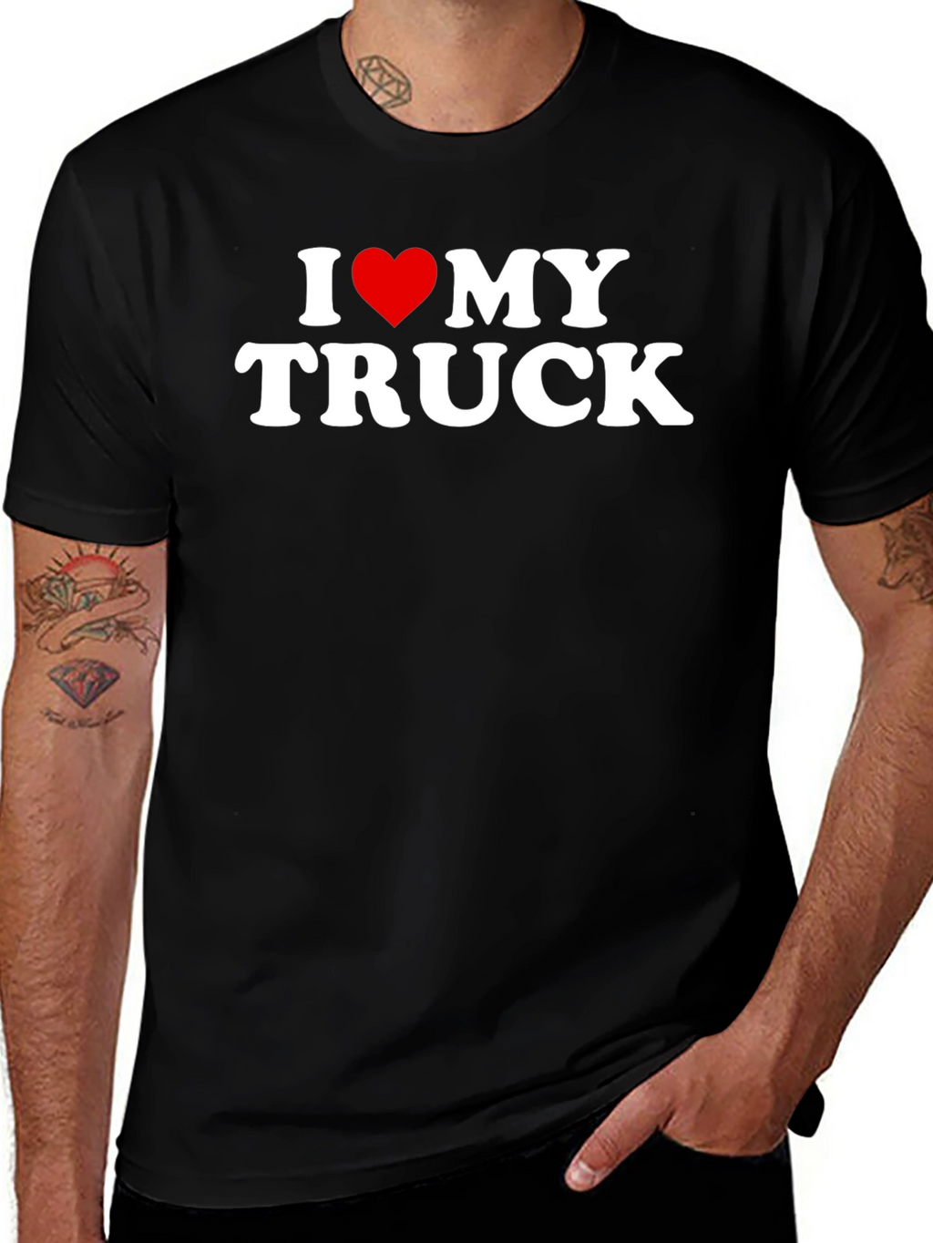 I Love My Truck Graphic Tee - Black