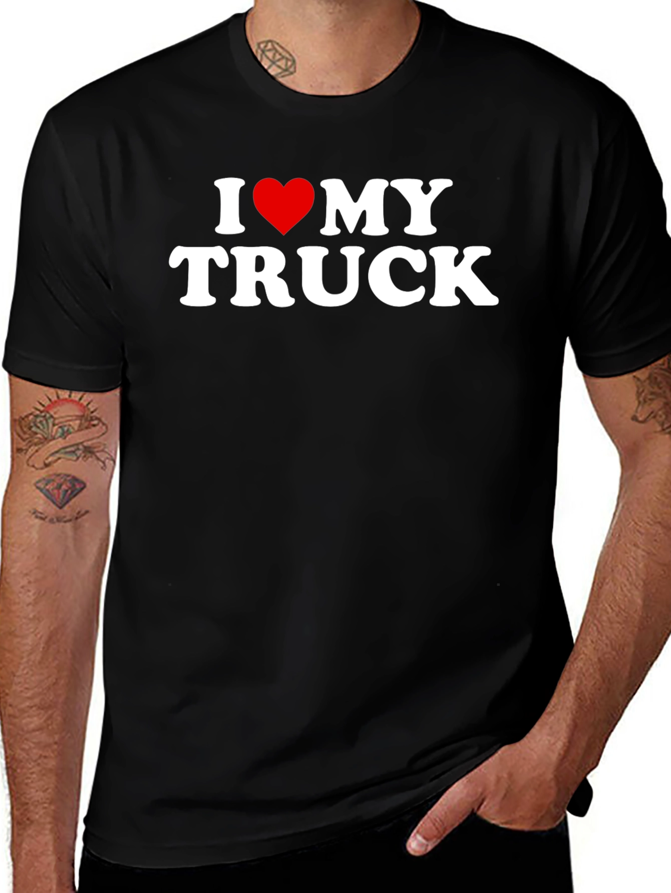 I Love My Truck Graphic Tee - Black