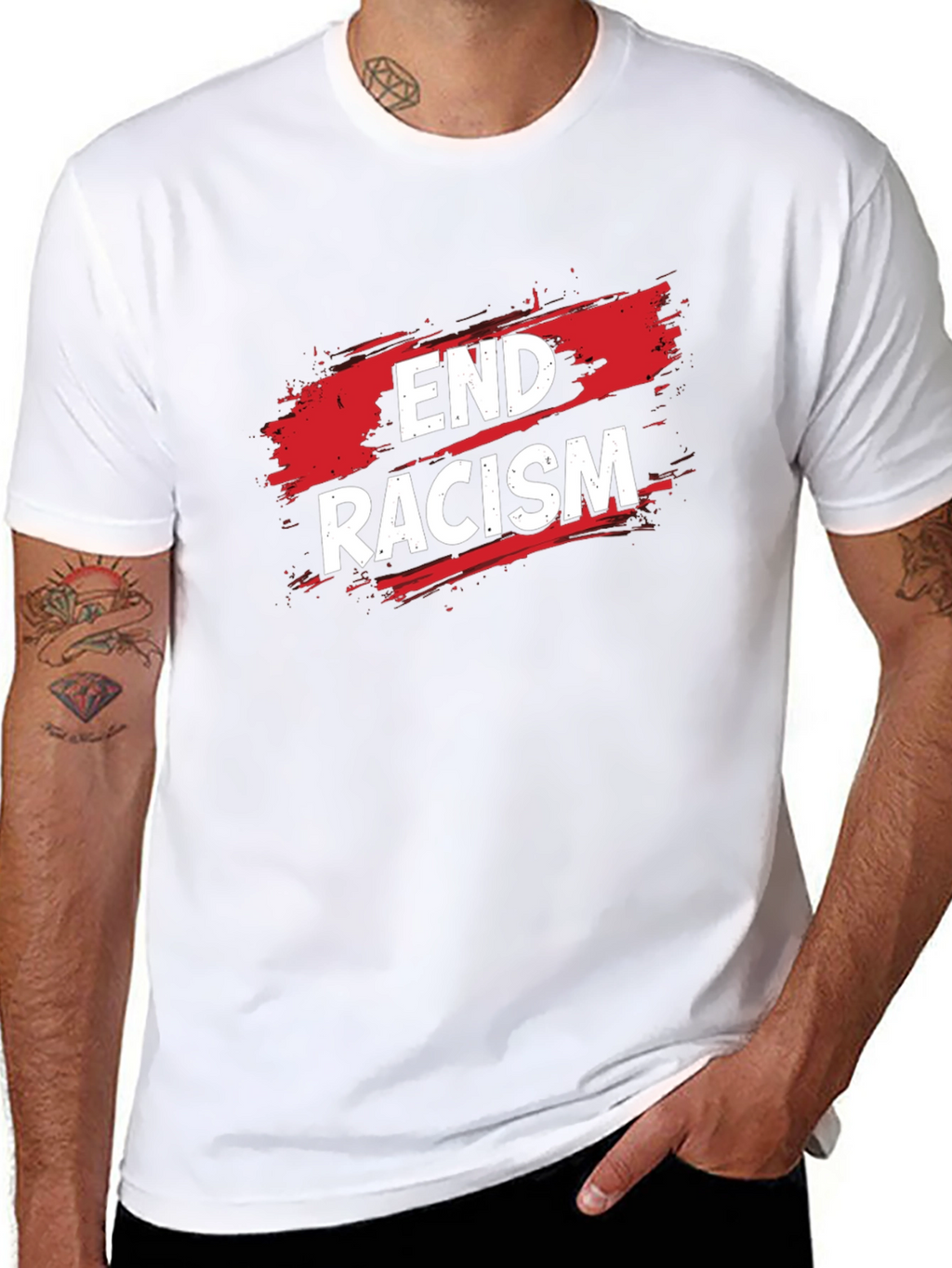 End Racism Graphic Tee - Black