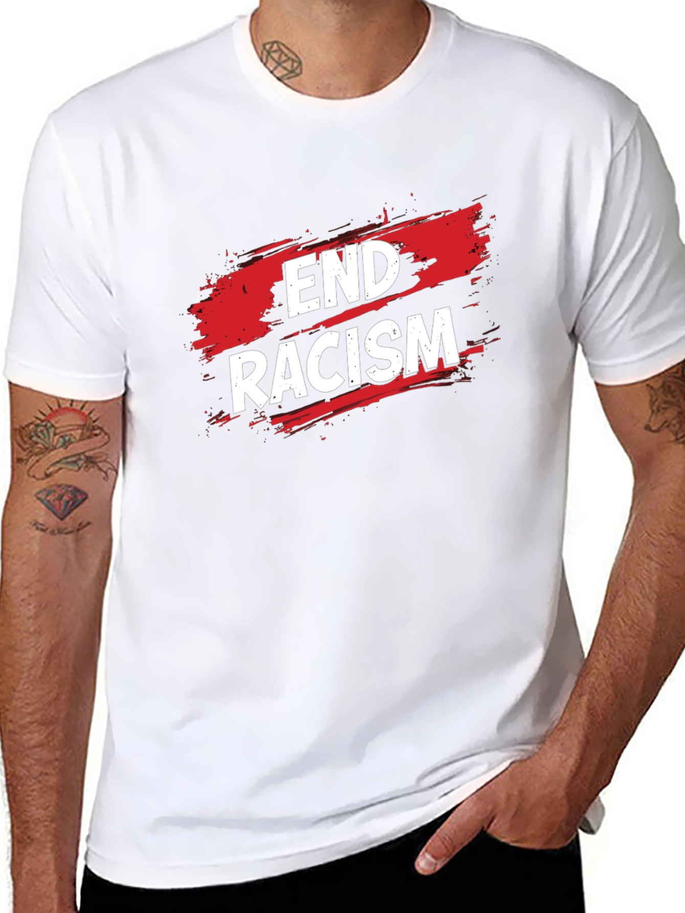 End Racism Graphic Tee - Black