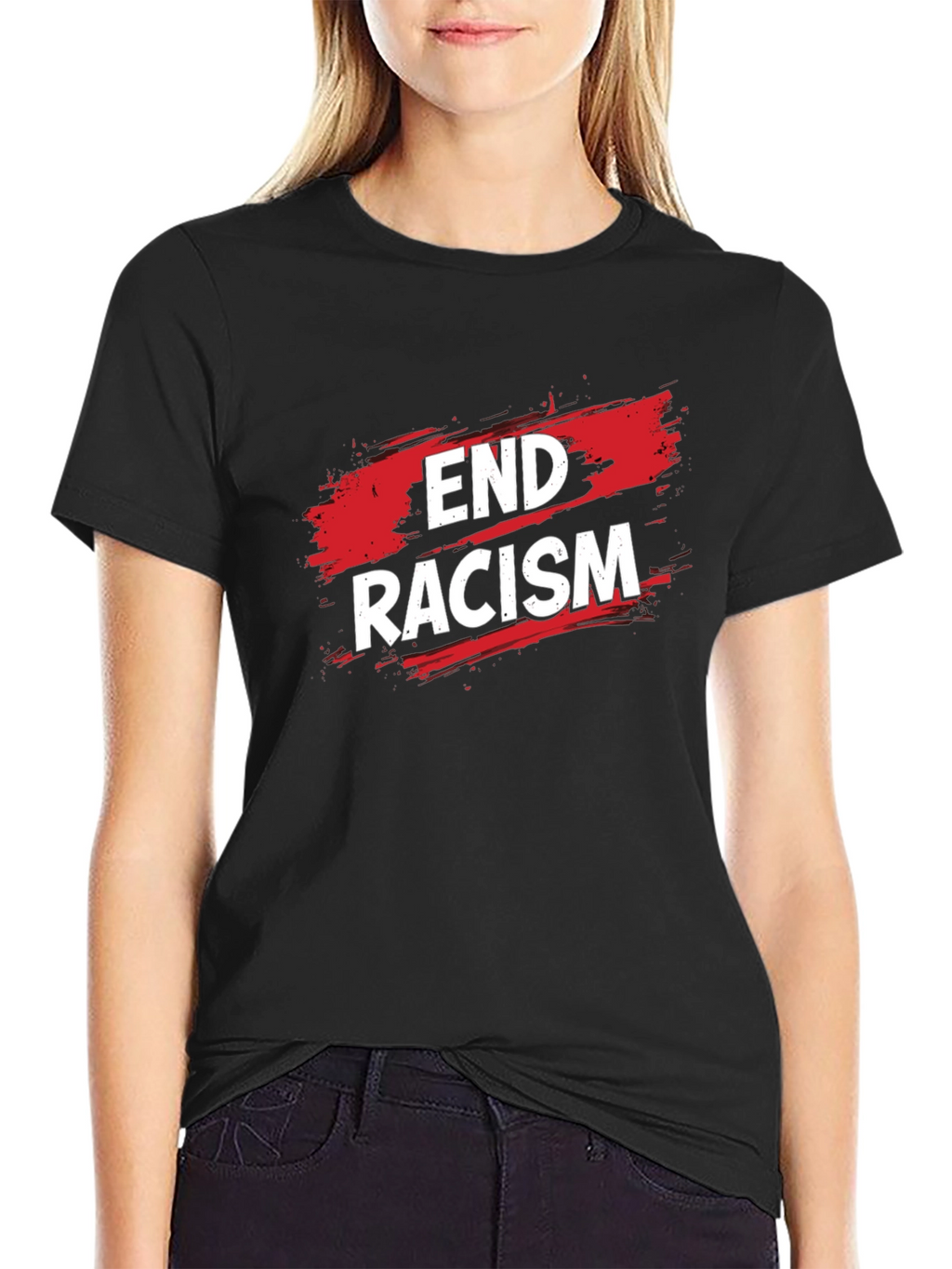 End Racism Graphic Tee - Black