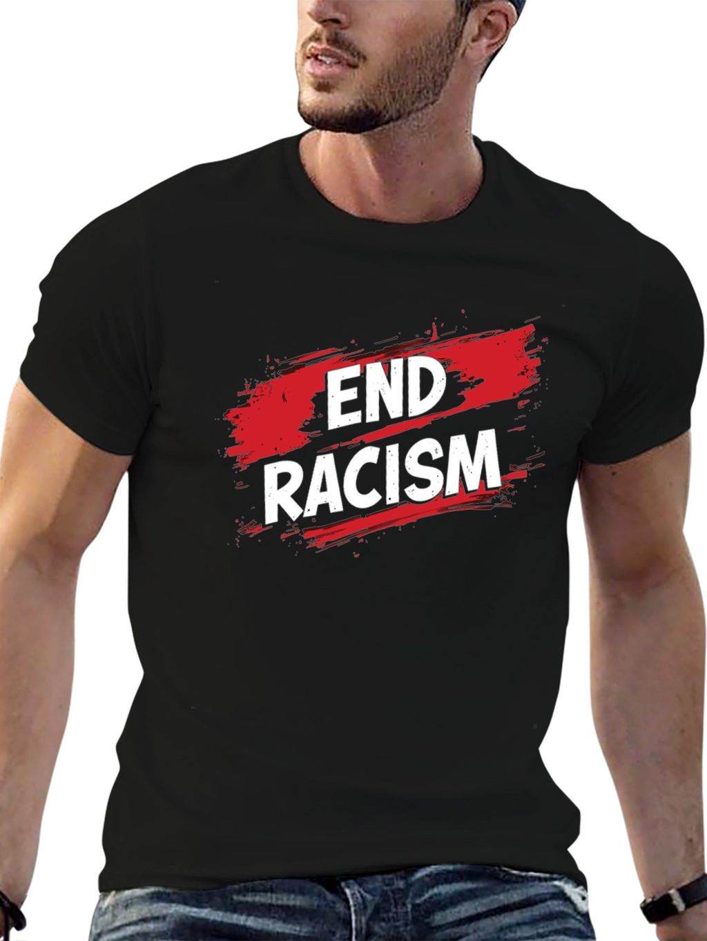 End Racism Graphic Tee - Black