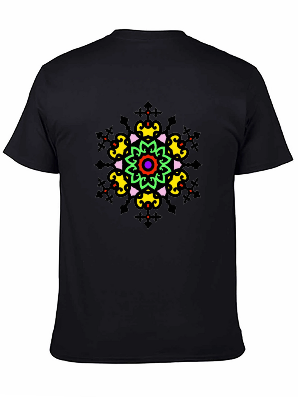 Vibrant Mandala Graphic Tee - Stylish Unisex Black T-Shirt