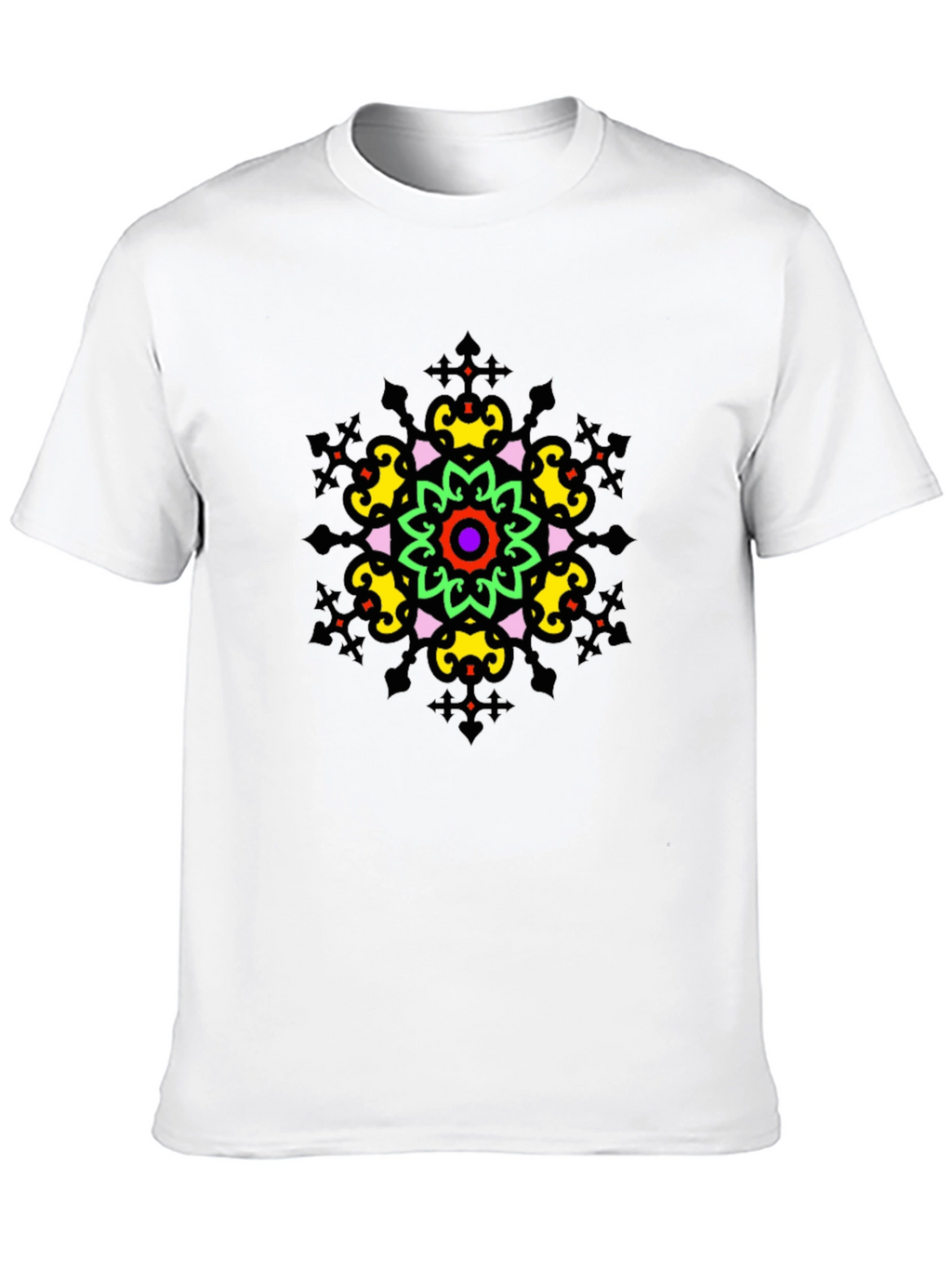 Vibrant Mandala Graphic Tee - Stylish Unisex Black T-Shirt