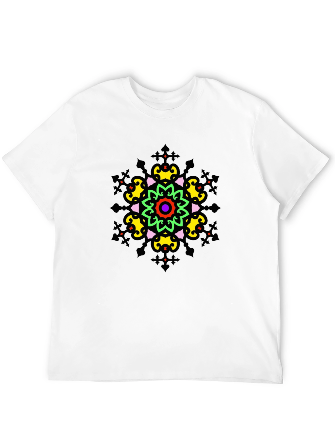 Vibrant Mandala Graphic Tee - Stylish Unisex Black T-Shirt