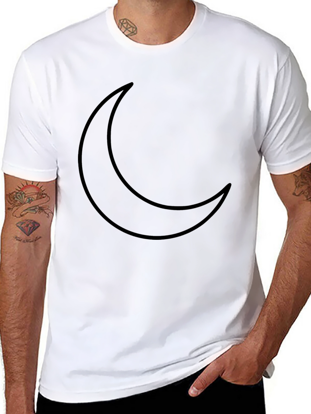Crescent Moon Graphic Black T-Shirt