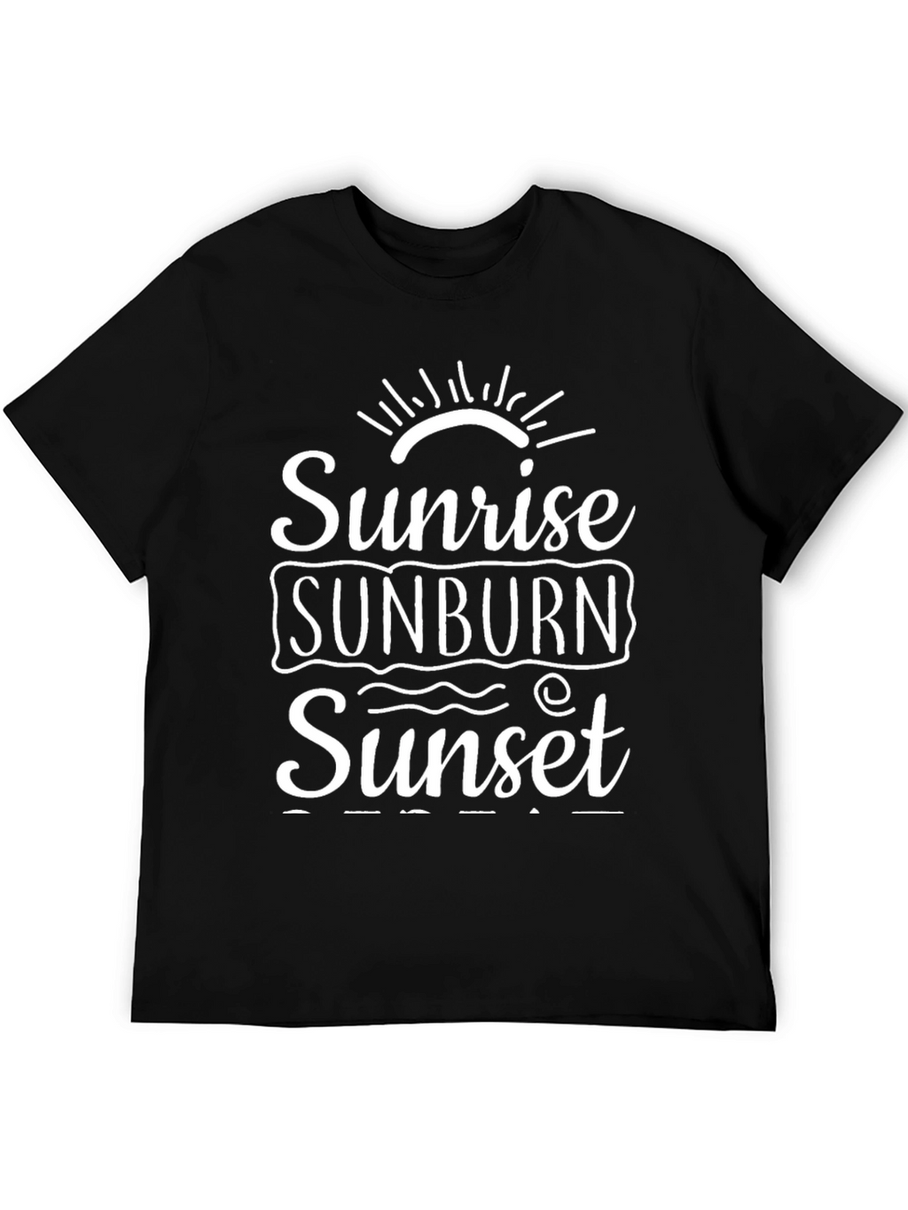 Sunrise Sunburn Sunset Black Graphic T-Shirt