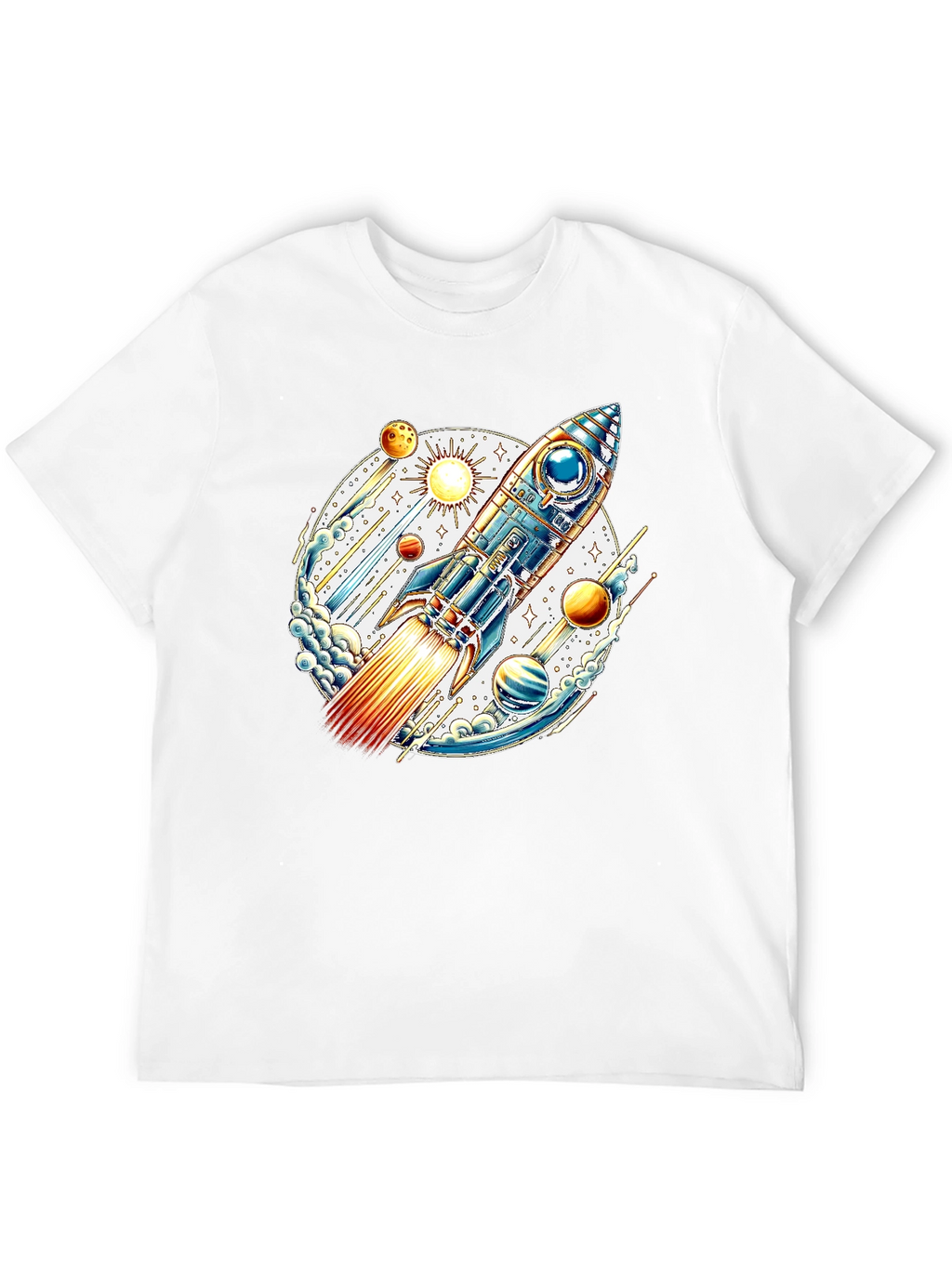 Space Rocket Graphic Tee - Blast Off in Style!