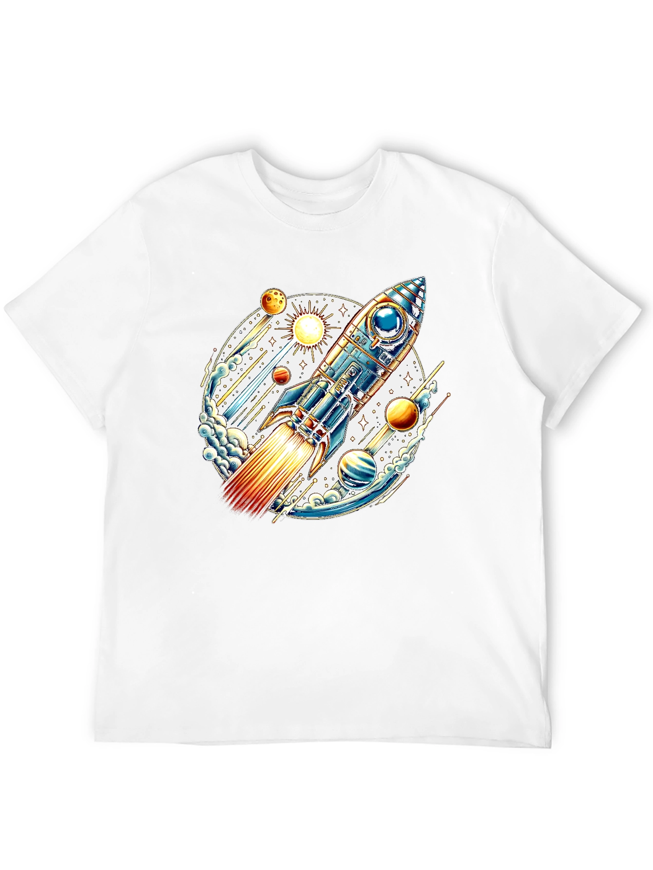 Space Rocket Graphic Tee - Blast Off in Style!