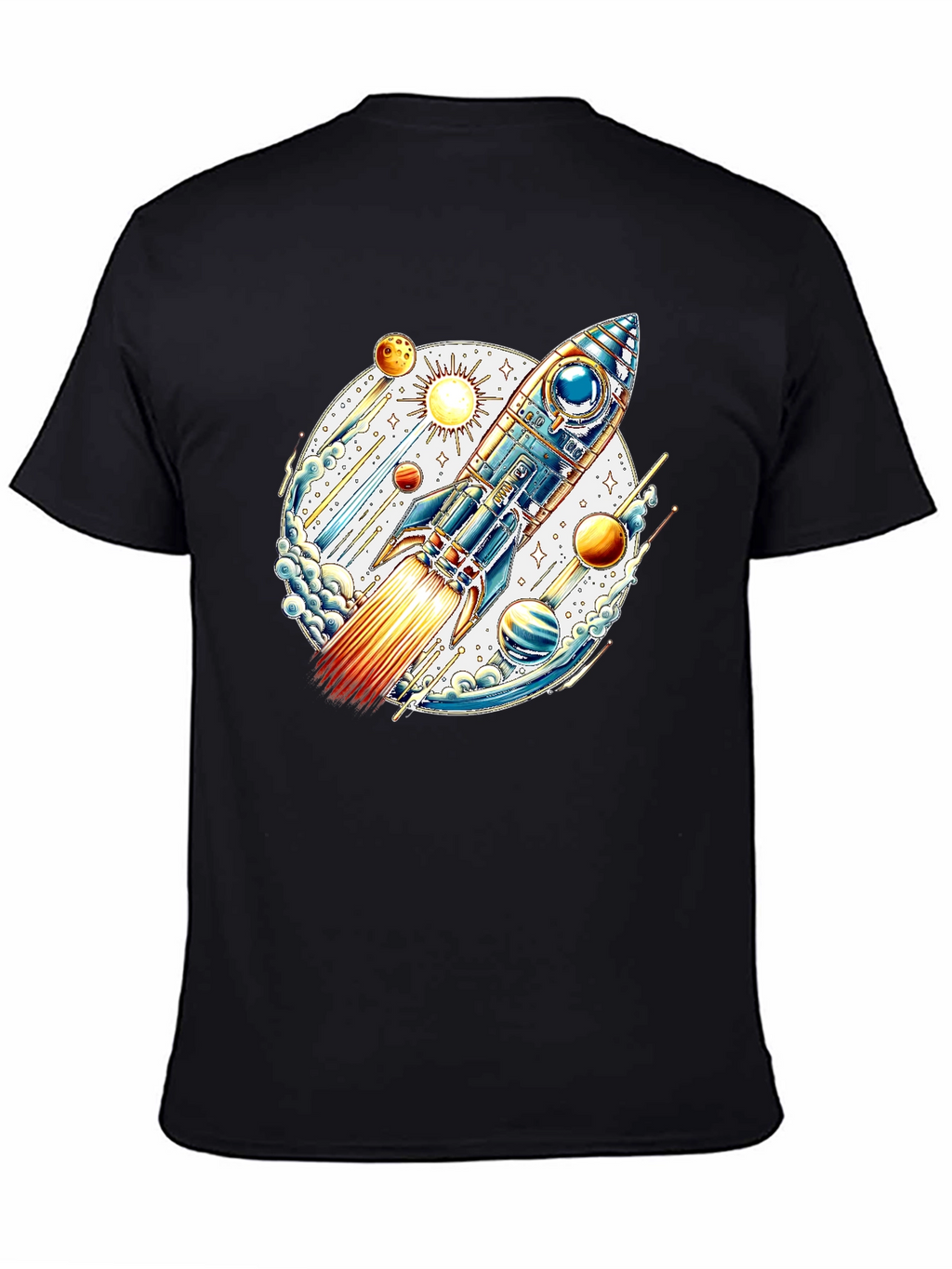 Space Rocket Graphic Tee - Blast Off in Style!