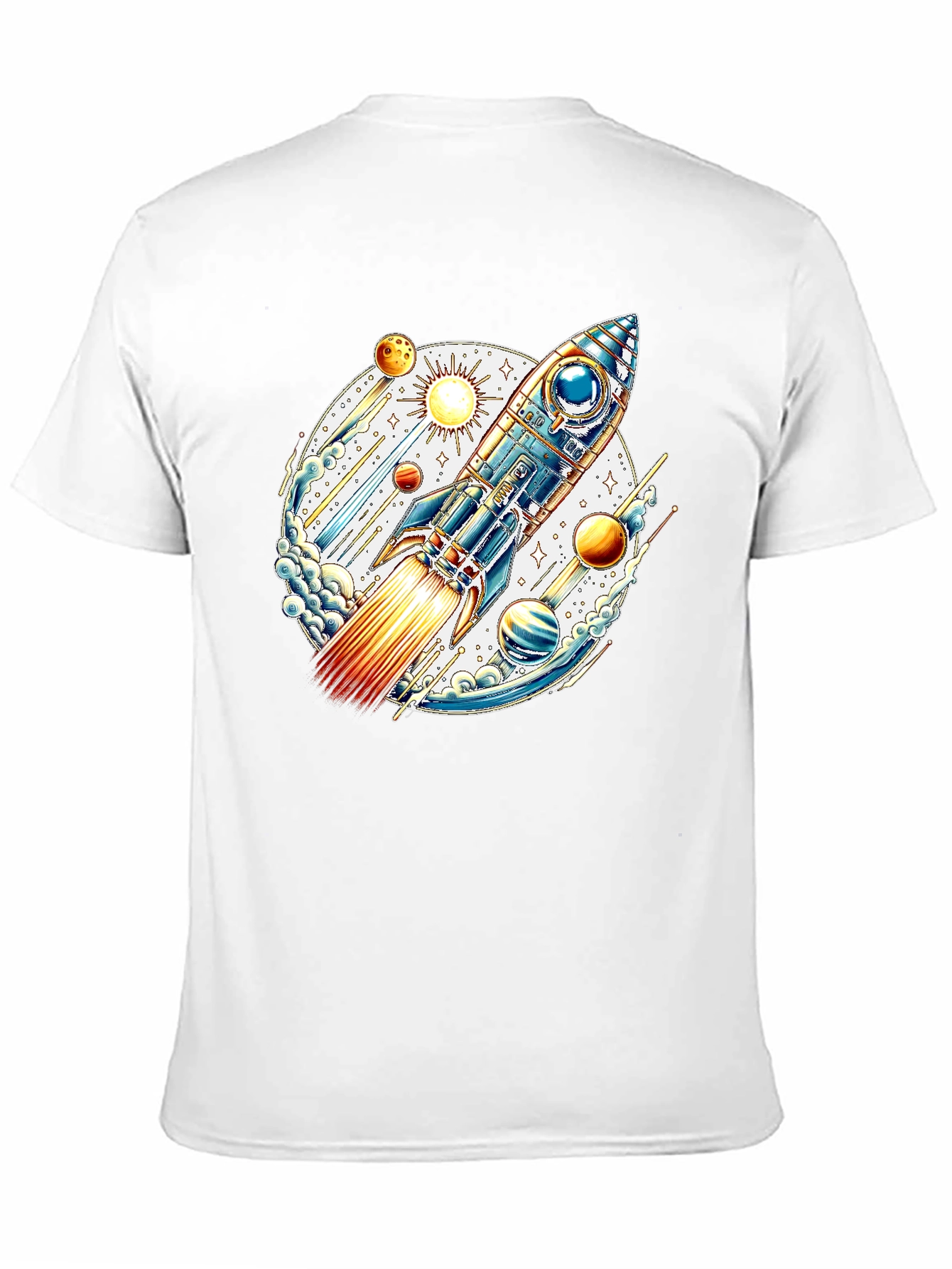Space Rocket Graphic Tee - Blast Off in Style!