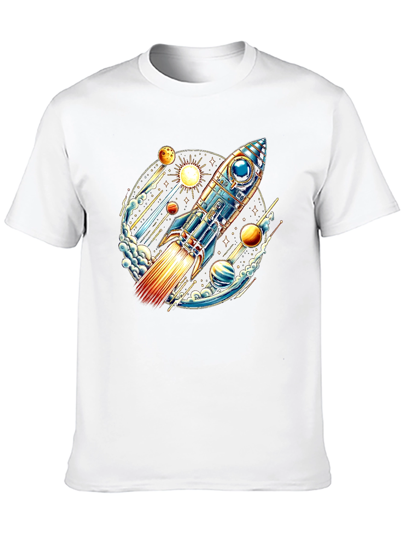 Space Rocket Graphic Tee - Blast Off in Style!
