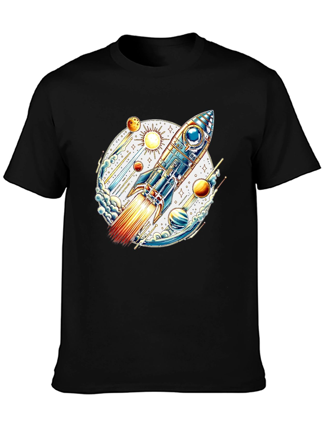 Space Rocket Graphic Tee - Blast Off in Style!