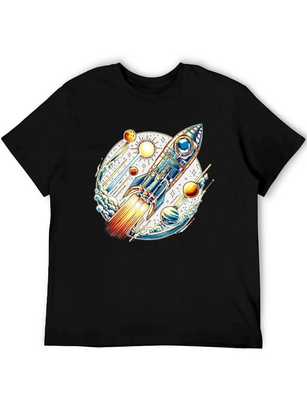 Space Rocket Graphic Tee - Blast Off in Style!
