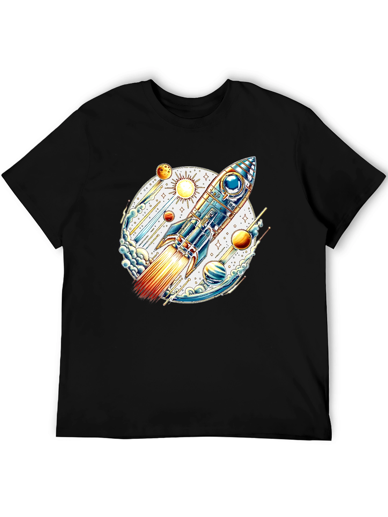 Space Rocket Graphic Tee - Blast Off in Style!