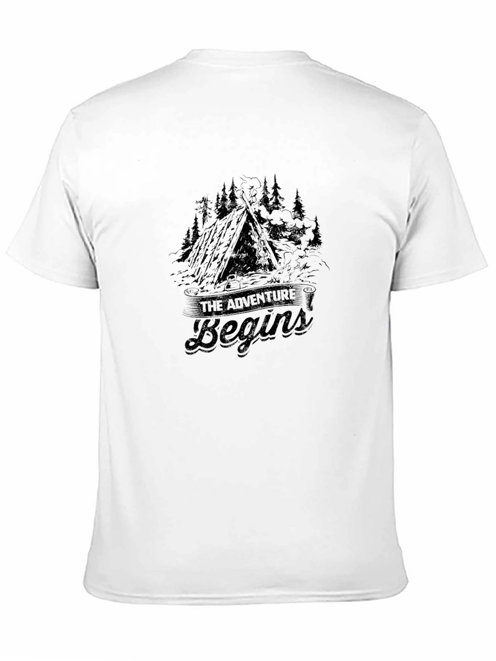 Adventure Begins Black T-Shirt - Nature Inspired Tee