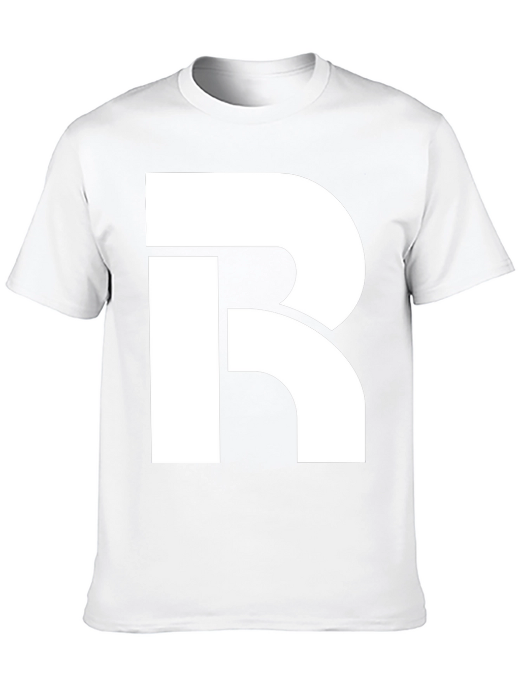 Bold White R Graphic Black T-Shirt