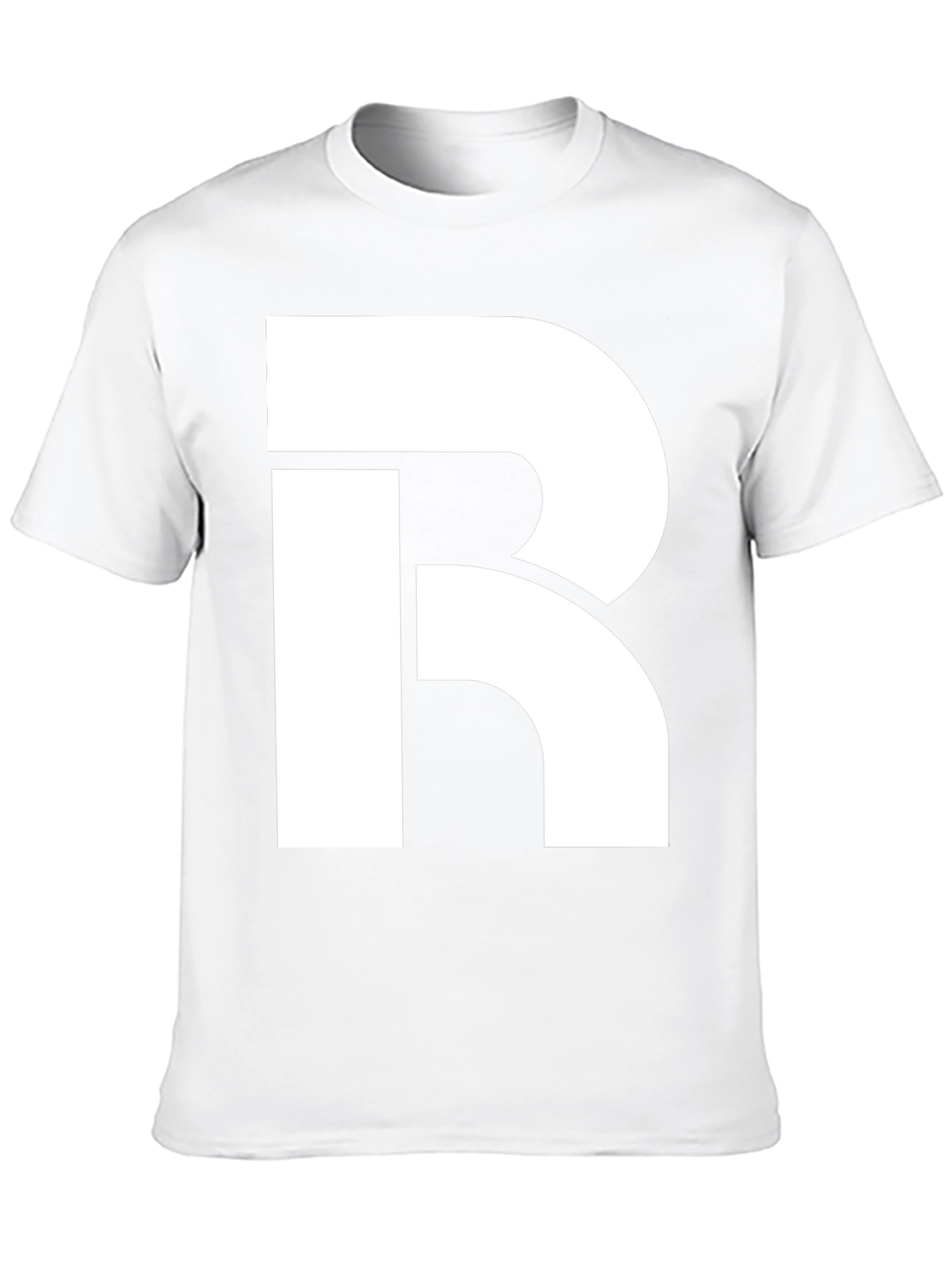Bold White R Graphic Black T-Shirt