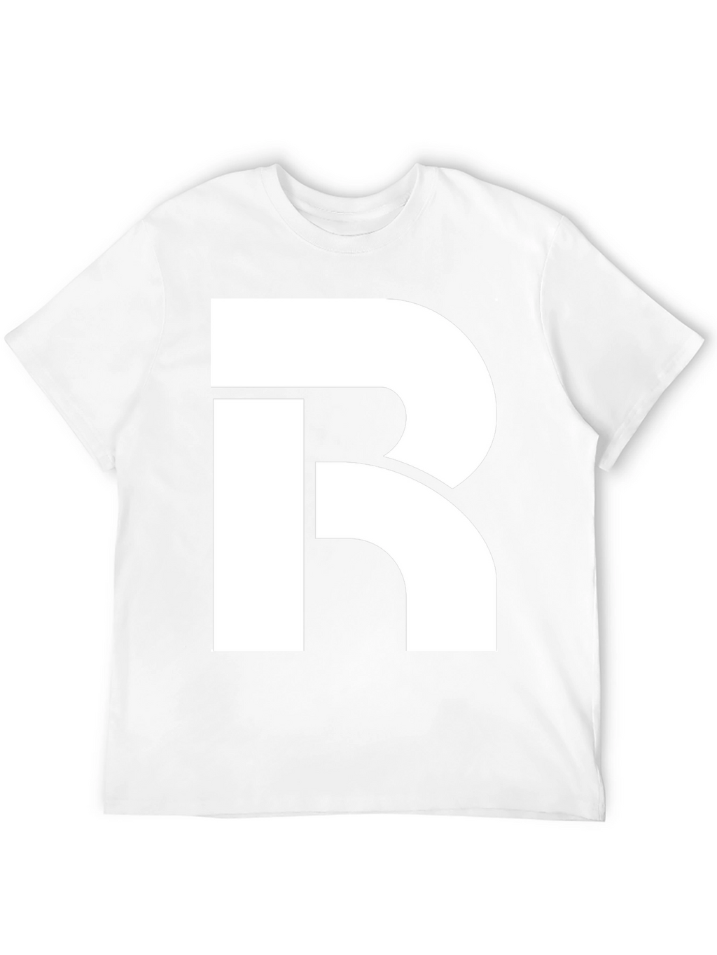 Bold White R Graphic Black T-Shirt