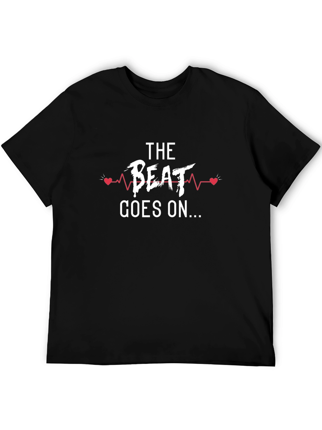 The Beat Goes On Graphic Tee - Heartbeat Design