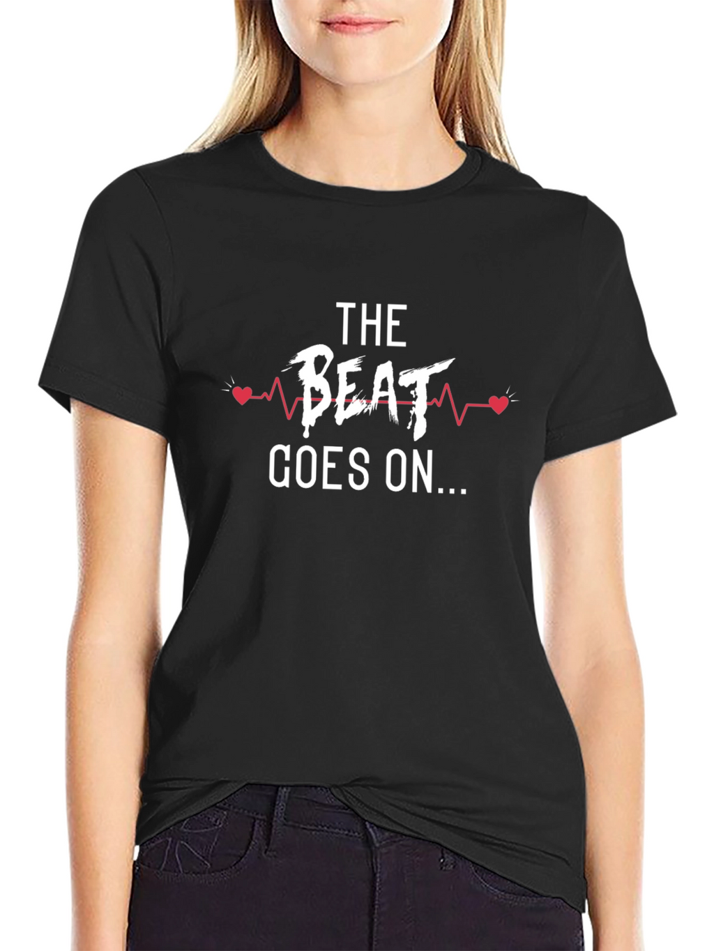 The Beat Goes On Graphic Tee - Heartbeat Design