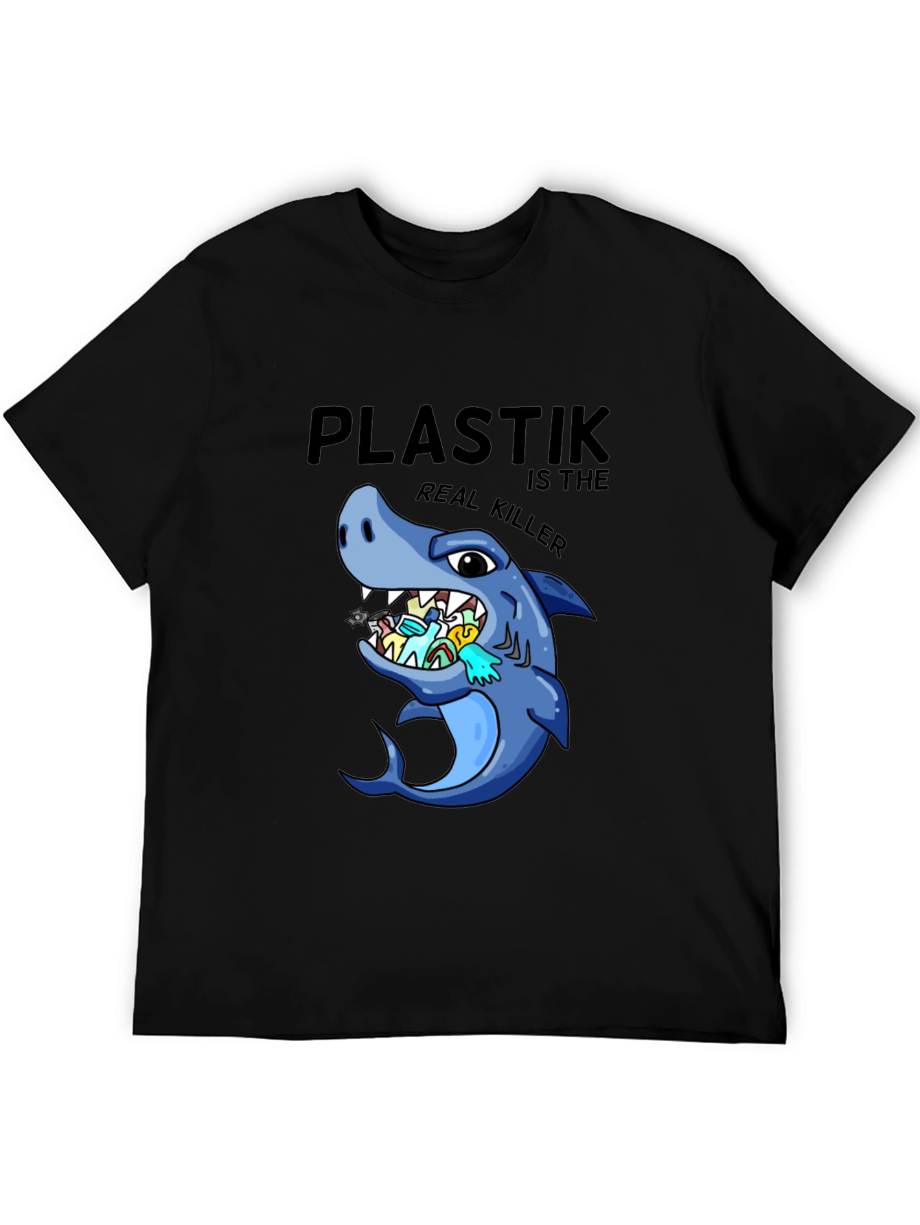 Plastik is the Real Killer T-Shirt - Shark Conservation