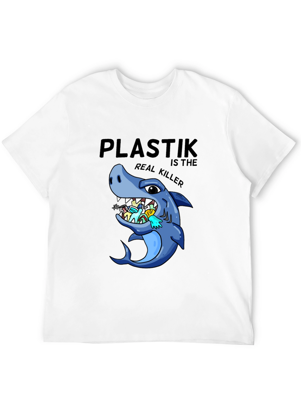 Plastik is the Real Killer T-Shirt - Shark Conservation